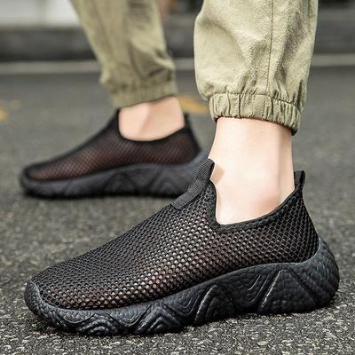 Mesh Obermaterial Hohl Atmungsaktiv Dicke Plateau Slip-on Sportschuhe für Herren Original Angebote Fitnessstudio Günstig Ausverkauf Herren Freizeitsneaker