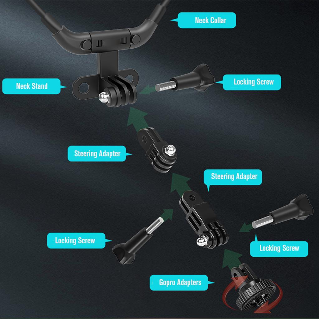 Wearable Lazy Phone Holder Rack Portable Vlogging Smartphone Bracket Neck Mount for Most Action Cameras Smart Phones