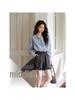 2025 High Waist PU Leather A-line Shorts with Lace Patchwork for Women