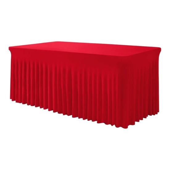 4ft 6ft Sizes Stretch Table Skirt Tutu Ruffled Tablecloth Table Cover Classroom Teacher Desk Back to School Supplies