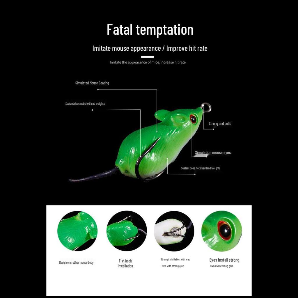 Classic 5cm 9g Black Frog Mouse Imitation Soft Bait - All-Purpose Fishing Lure.