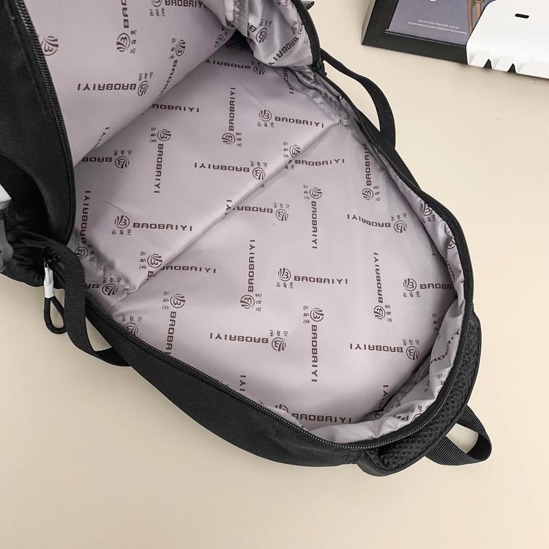 Large Capacity Student Schoolbag Men Color Block Backpack Computer Travel Backpack