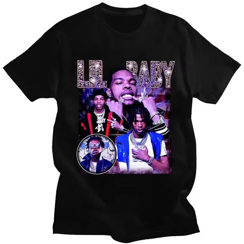 

Hip Hop Rapper Lil Baby Graphic Print Unisex Clothing Tee Shirt Homme New short sleeve Round Neck Printing Pullover TShirt 50384 S