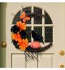 Halloween Wreaths Black Crow Moon Wreath for Front Door Crescent Moon Wreath for Indoor Outdoor Party Wall Seasonal Decoration