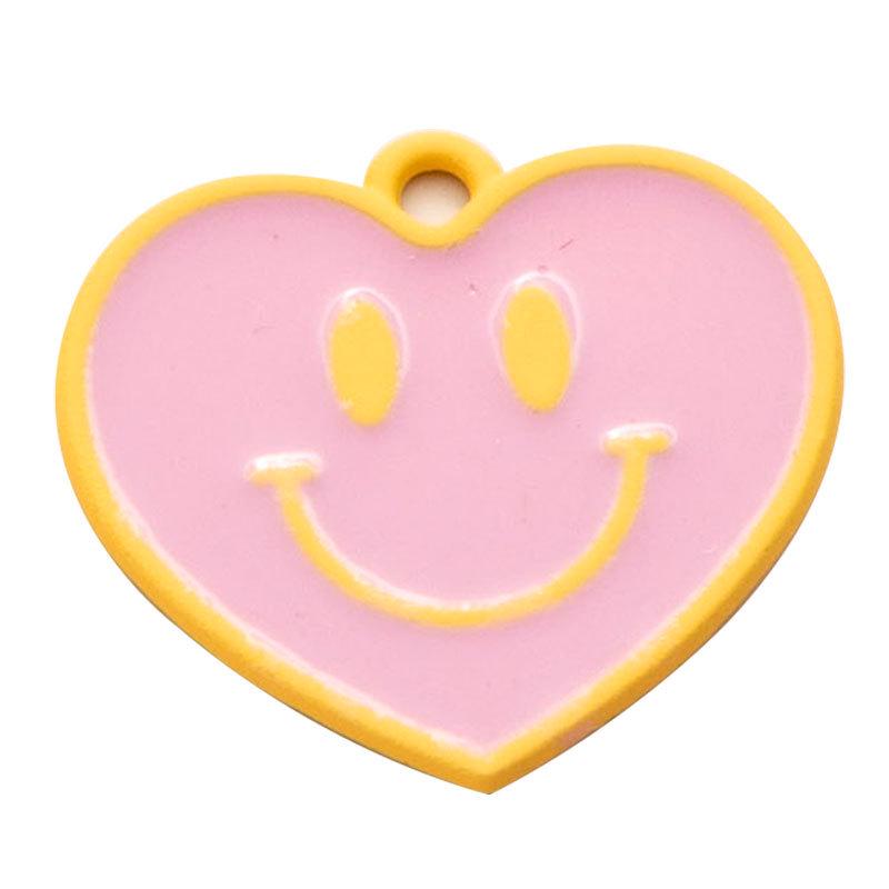 Alloy Heart & Smiley Face Pendant Necklace, Bracelet & Keychain Charm