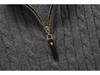 Men's Plus Size Cable Knit Half-High Collar Zipper Sweater - Autumn/Winter Casual Pullover