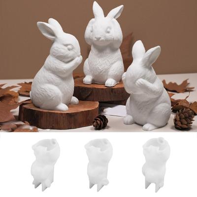 Multipurpose Sturdy Silicone Mould To Craft Rabbit Candle Holders Easy Demolding Portable for Artistics Home Decoration