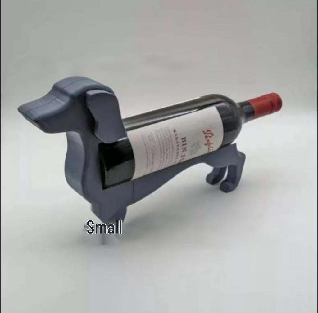Minimalist Sausage Dog Wine Rack Ornament - Desktop Display, Red Wine Holder