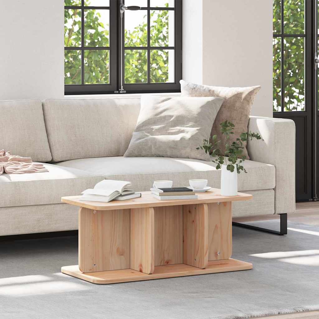 Natural Coffee Table 80 x 39.5 x 33.5 cm Solid Pine Wood