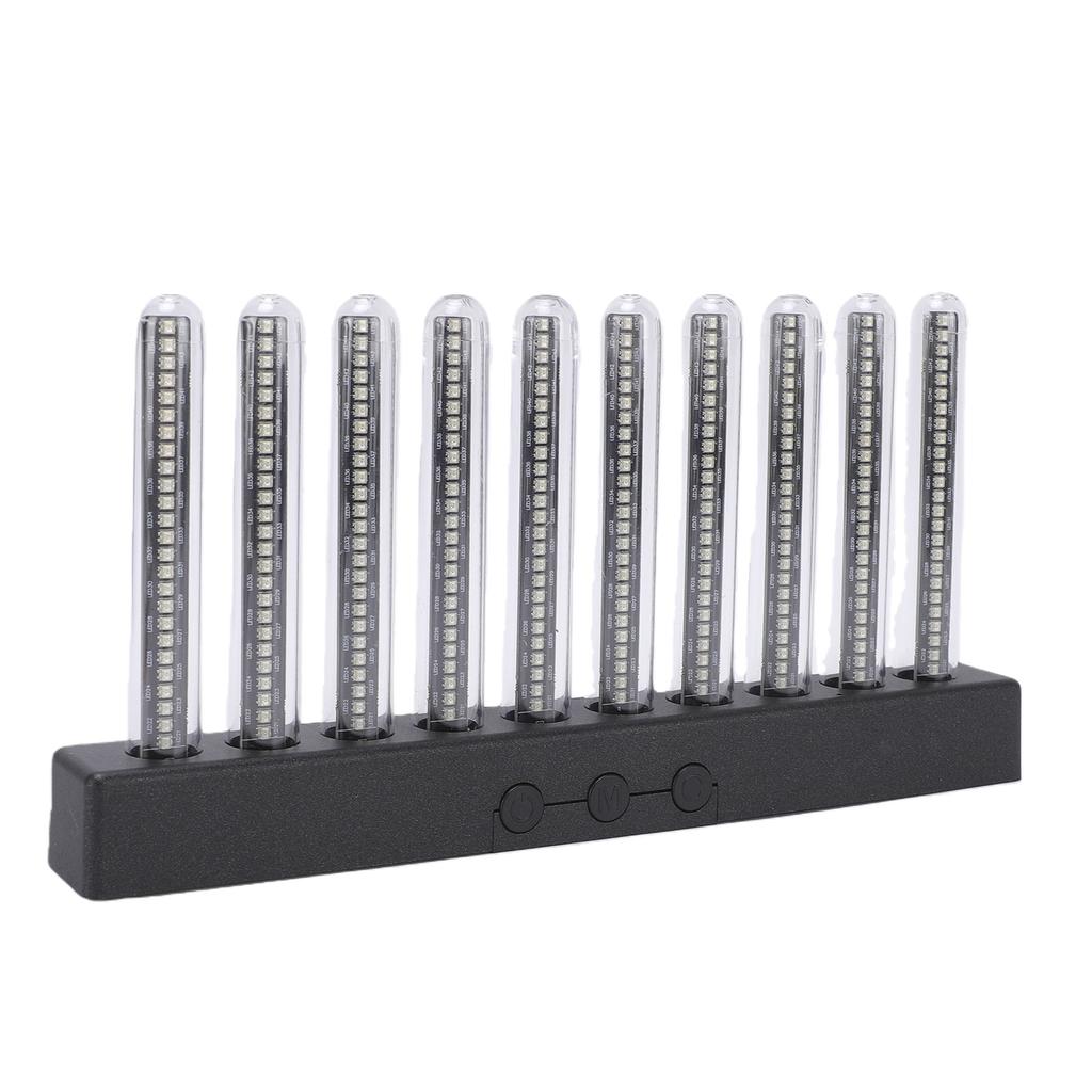 RGB Sound Pickup Light 10 LED Light Tubes 250 Pixels Dynamic Audio Visualizer Adjustable Colorful Rhythm Light Bar