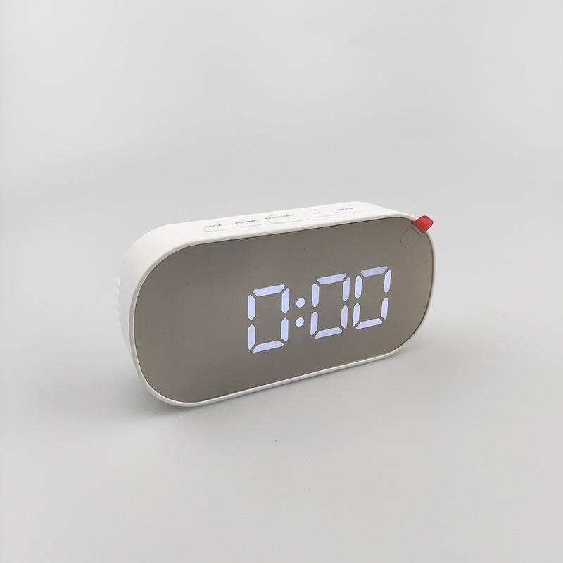 Multifunctional Electronic Clock Bedside Alarm Clock LED Mirror Clock Large Screen Digital Clock Multicolor 6506