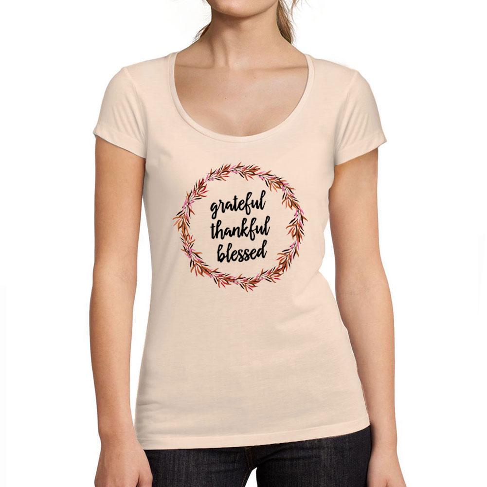 Ultrabasic Femme Graphique Grateful Thankful Blessed T-shirt Action De Graces Xmas Cadeau Idees Tee