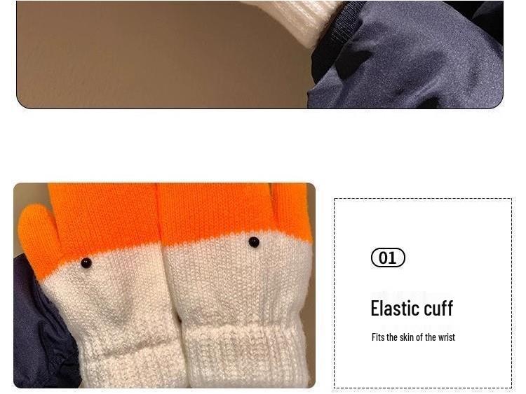 Creative Goose Wool Fingerless Gloves for Women – Warm Winter Velvet, Thick, Cold-Proof, Cute for Couples & Students