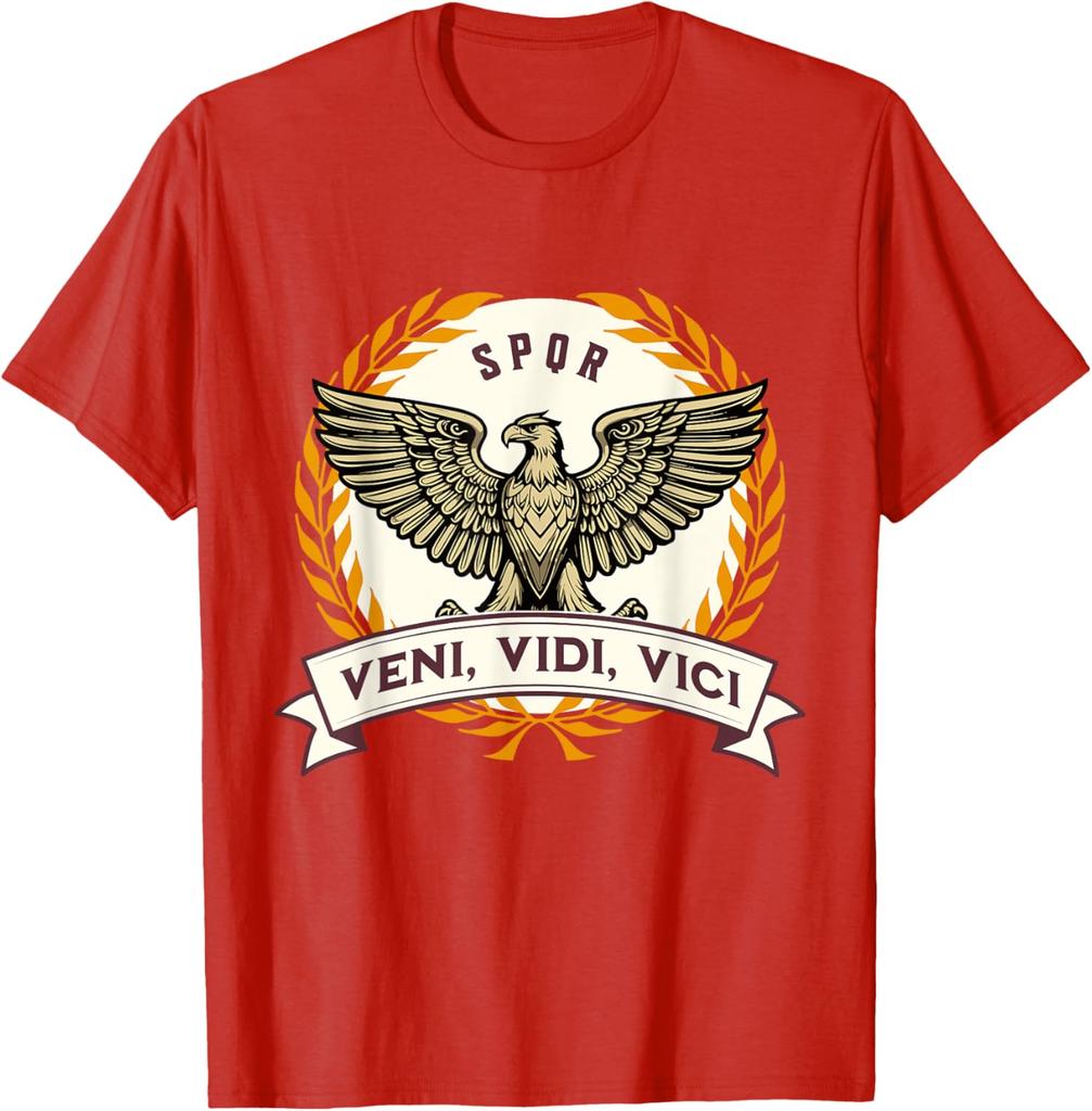 Veni Vidi Vici Julius Caesar Quote Ancient Rome TShirt 100 Cotton ONeck Short Sleeve Summer Casual Mens Tshirt Streetwear