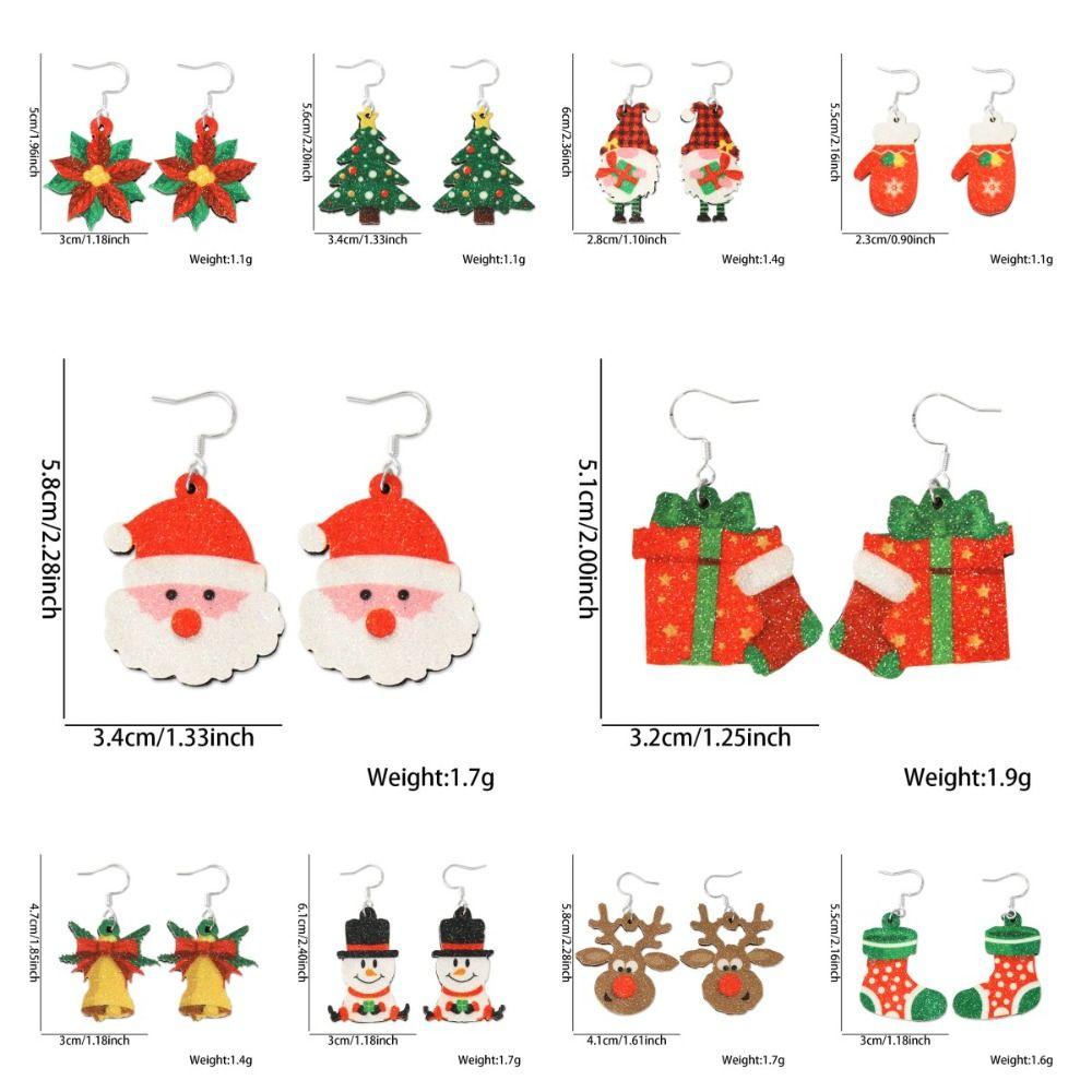 1Pair Christmas Tree Christmas Earring Handmade Sew Xmas  Eardrop Santa Claus  Earrings  Women