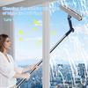 Nettoyeur de Vitres à Manche Extensible 2-en-1, Tête de Brosse Réglable, Nettoyage Professionnel pour Fenêtres Sol-Plafond, Convient pour une Utilisation Intérieure/Extérieure