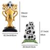 3-Pack Sports Celebration Mylar Balloons, Creative Standing Football & Golden Trophy Foil Balloon Bundle, High-Quality Metallic