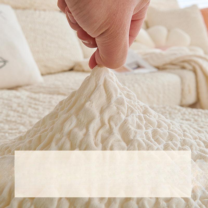 Sofa Cover All-Inclusive Universal Seersucker Cream Wind Elastic Lazy Sofa Protective Cover