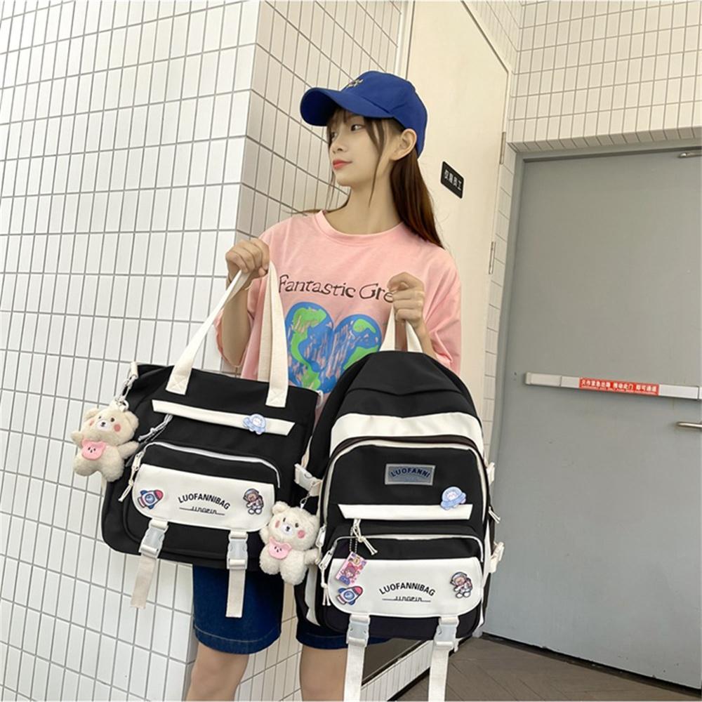 New Two-Piece School Bag Large-Capacity Shoulder Bag Backpack