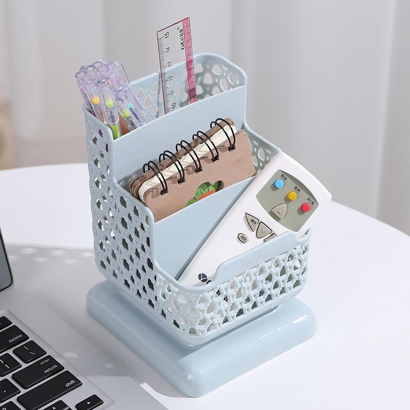 

Multifunctional Three-Tier Pen Holder with Phone Stand - Office Desk Organizer синий