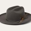 Cappello a Cilindro in Pura Lana Stile Cowboy Cappello in Feltro di Pecora Moda Cappello a Cilindro Decorativo con Piuma