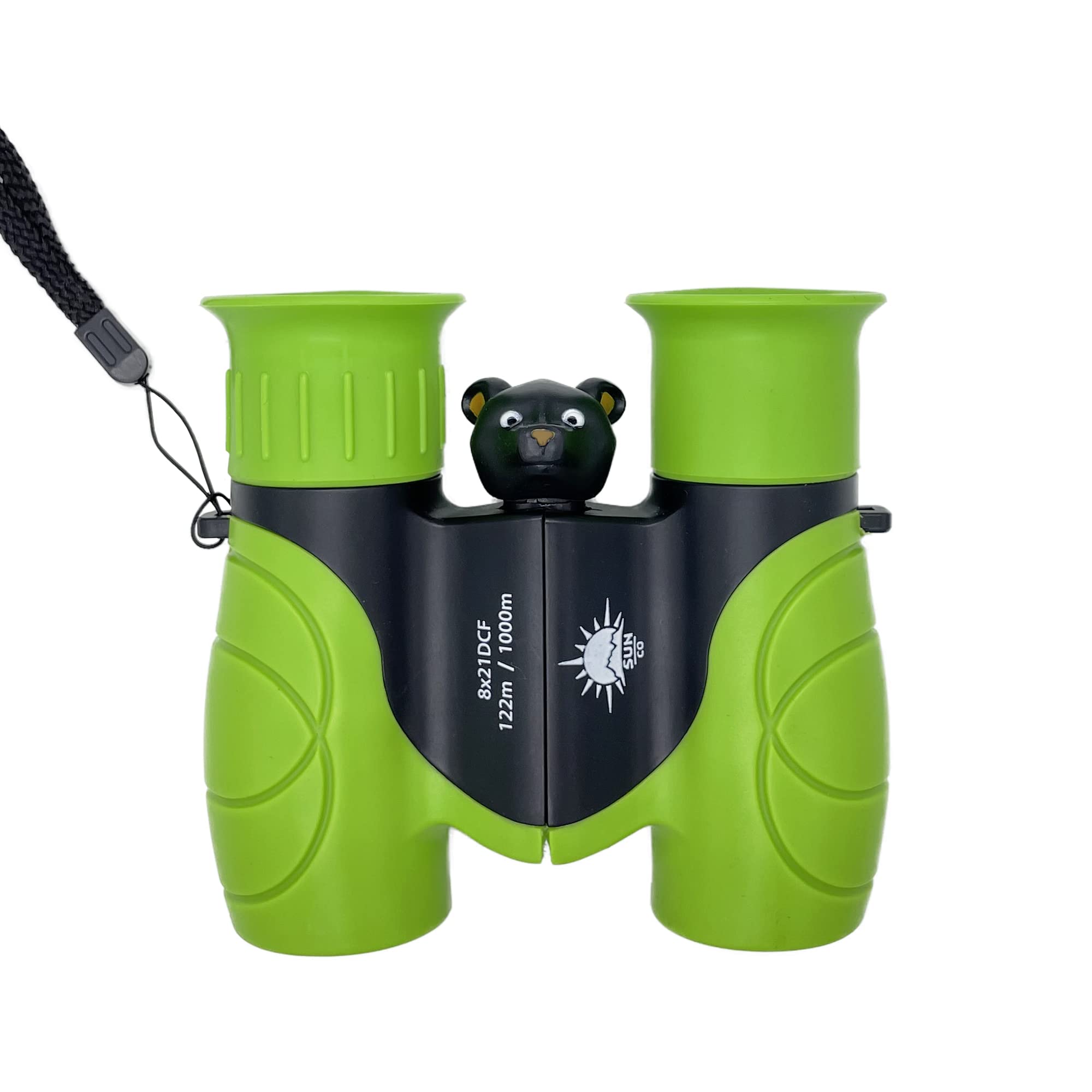 

Sun Company Binox Kids Binoculars with Fun Bear Head Focus Knob 8x Magnification Binoculars for Kids For and Exploration - Camping, Hiking,