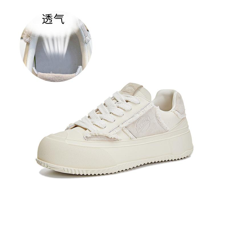 

Кожаные маленькие белые туфли женские весна 2025 новые ретро повседневные туфли на платформе туфли на высокой платформе женская мода контрастные женские туфли 40 покинуть белый