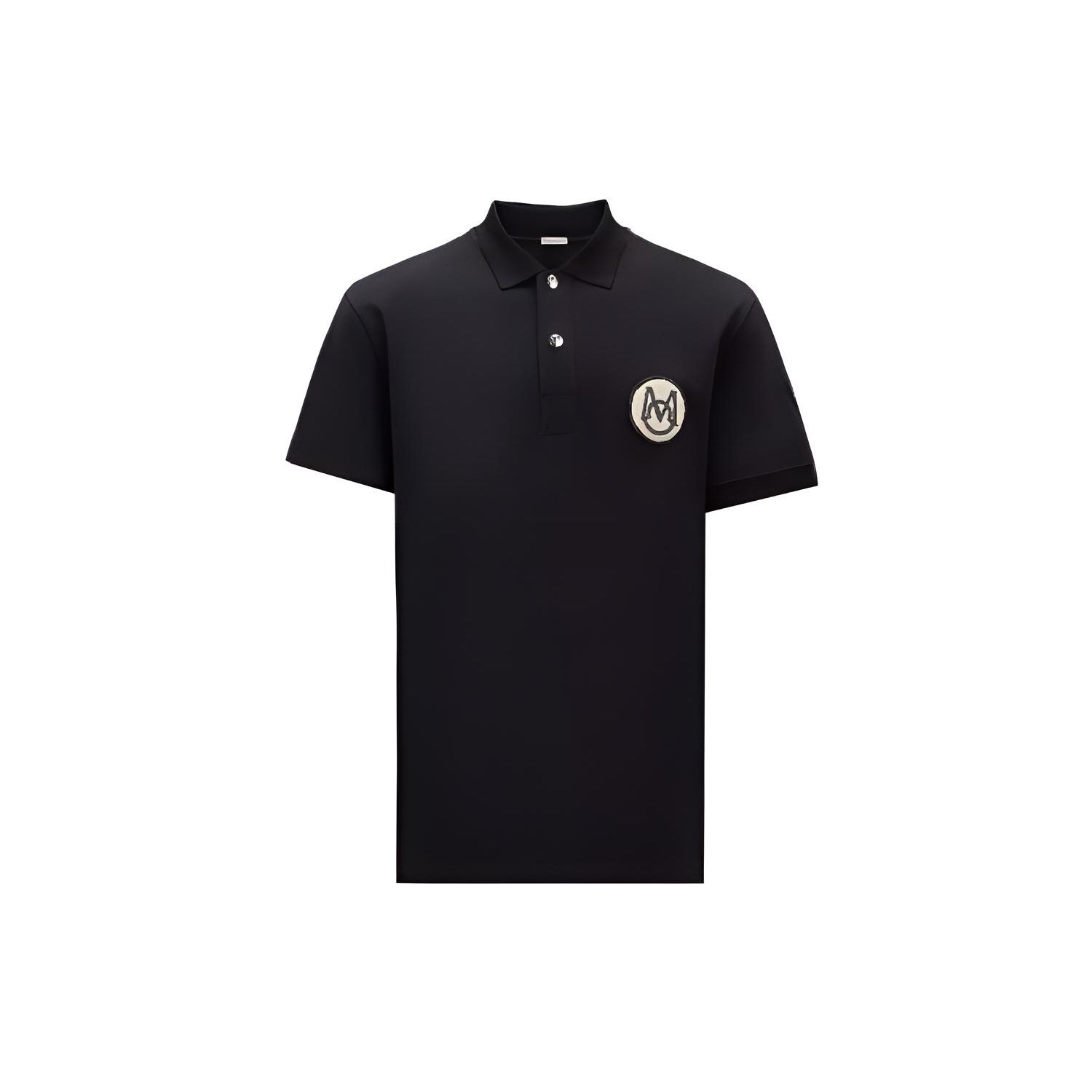 Moncler SS23 Logo Geborduurd Patch Korte Mouw Polo Shirt Heren Polo Shirts Zwart I10918A00002899UR999 XXL black