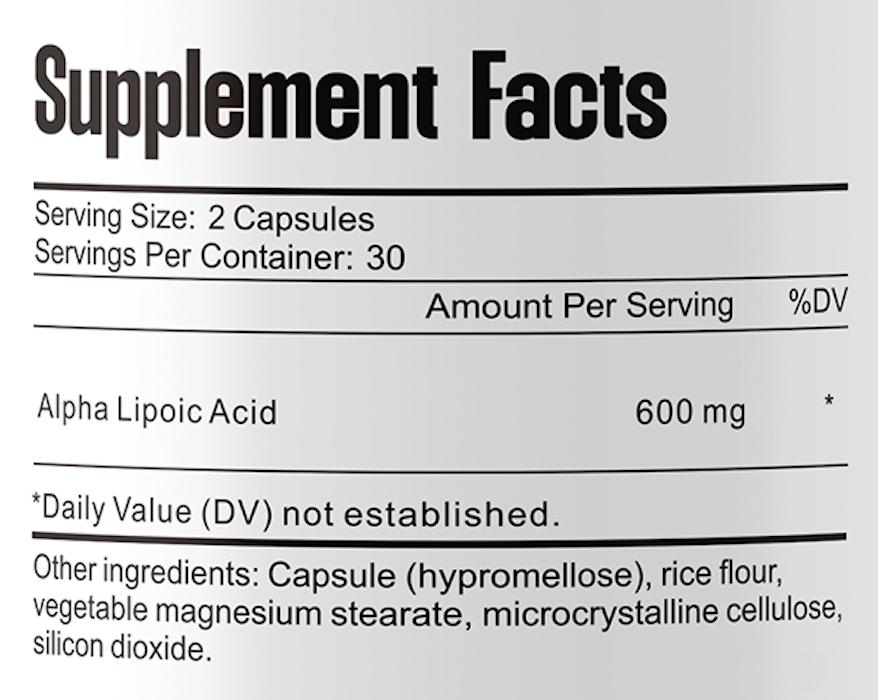 Bel Tono Alpha Lipoic Acid 600 mg, 60 capsules