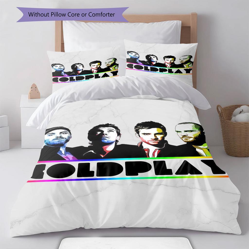 Coldplay  POSTER Bedding Quilt Set Quilt Cover Pillowcase Home Decoration Birthday Gift (1 * duvet cover + 2 * pillowcase, without core)