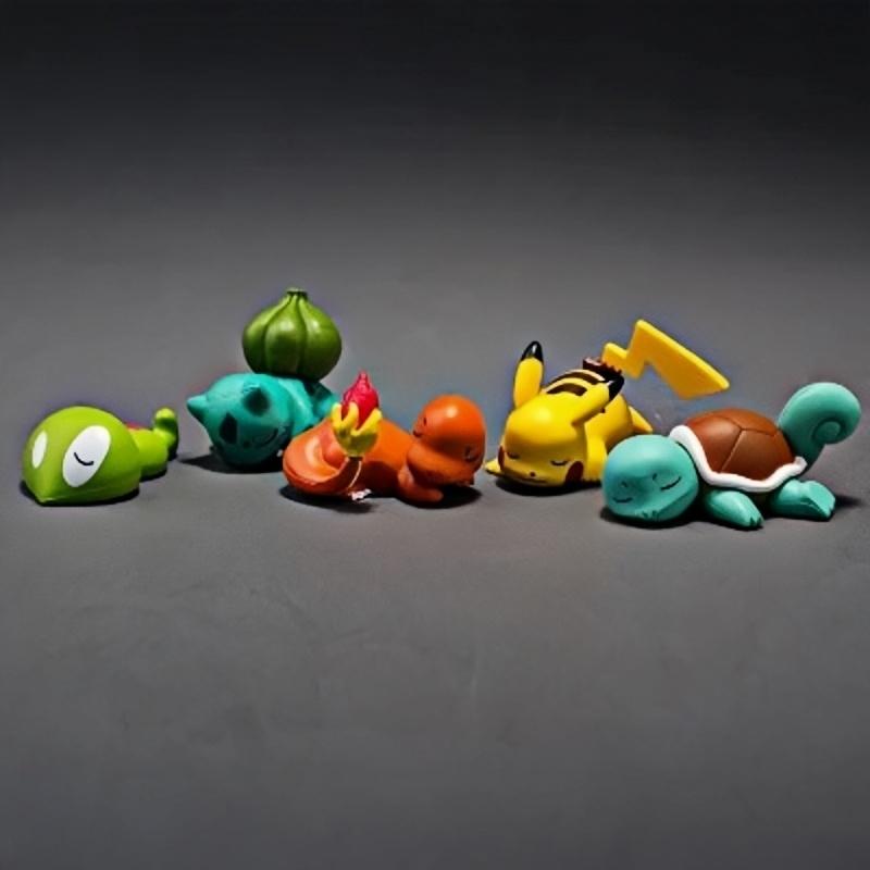 Sleeping Pokemon Action Figure Cup Pocket Monster Pikachu High Quality Toys Dedenne Fennekin Bunnelby Lucario Mudkip Squishy Tiny Figure