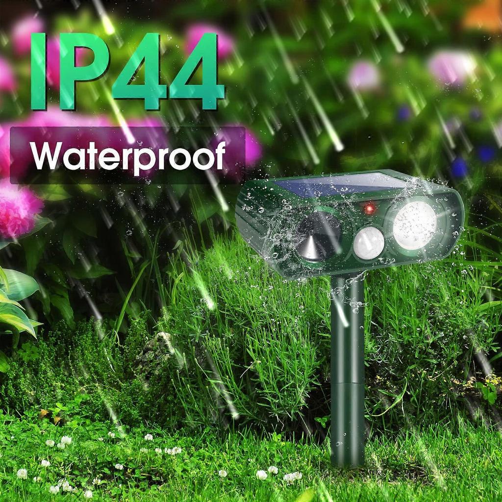 4 Pack Solar Ultrasonic Animal Repeller 2025 Outdoor Motion Sensor Cat Dog Deer Deterrent Light for Yard