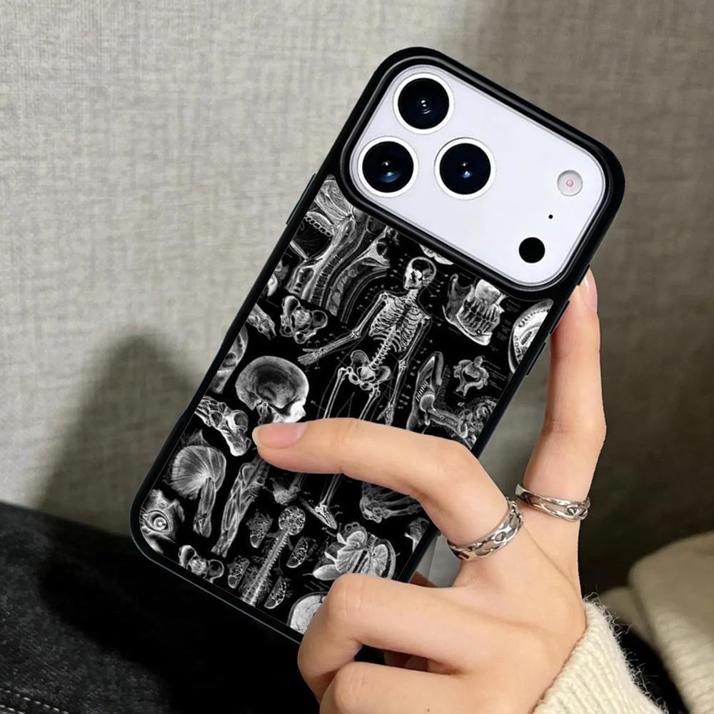 Capa Case for iPhone 17 Air 16 Pro Max 15 Plus 11 13 Mini 14 12 Back Phone Cover Radiological Human Organs Skeleton