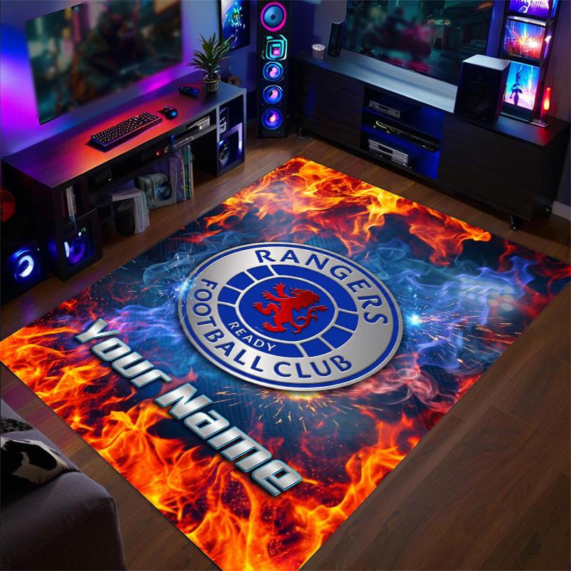 Crystal Velvet Rug Rangers FC Print Custom Name Text Floor Mat Home Decor