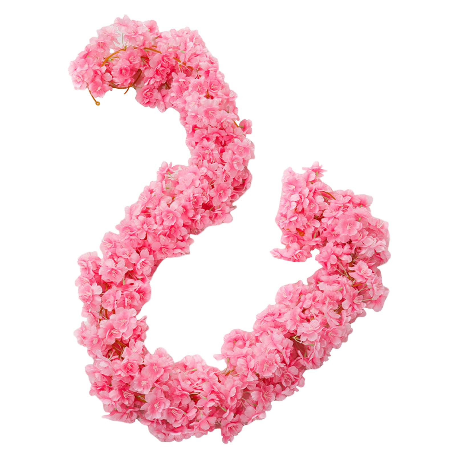 

4Pcs Spring Flower Hanging Vine 5.9ft Artificial Cherry Blossom Flower Vine for Wedding Party Home Arch Office Sakura Decor розовый