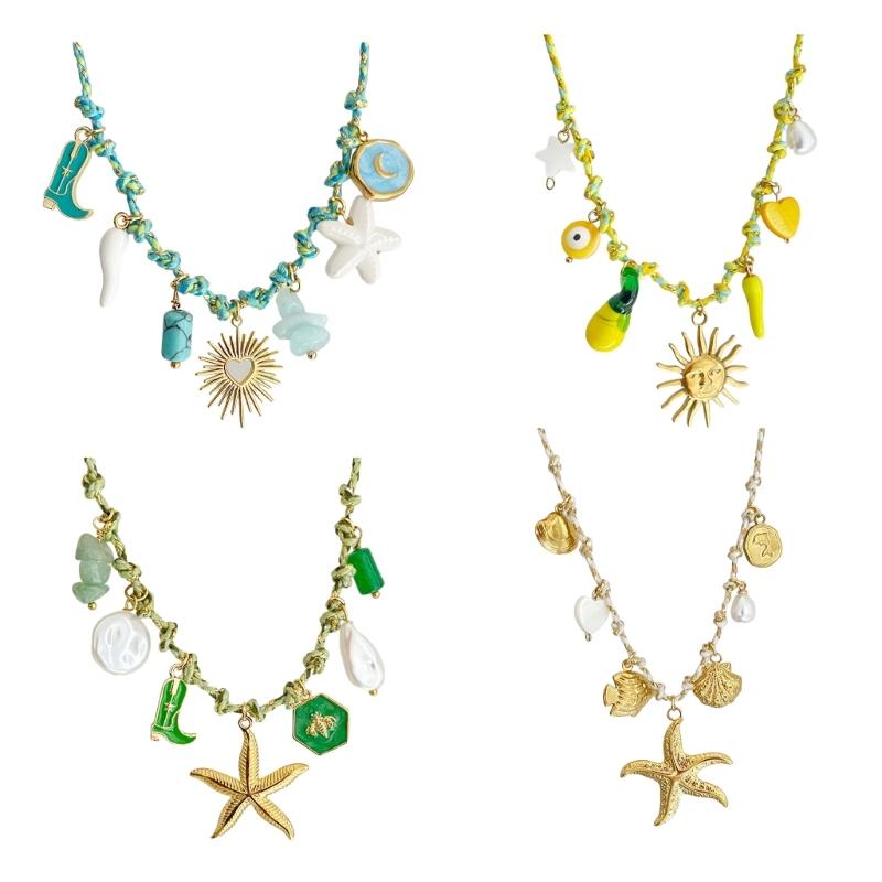 Stylish Ocean Inspired Starfish Pearls Necklace For Women Featuring Sturdy Copper Designs and Unique Pendant Styles