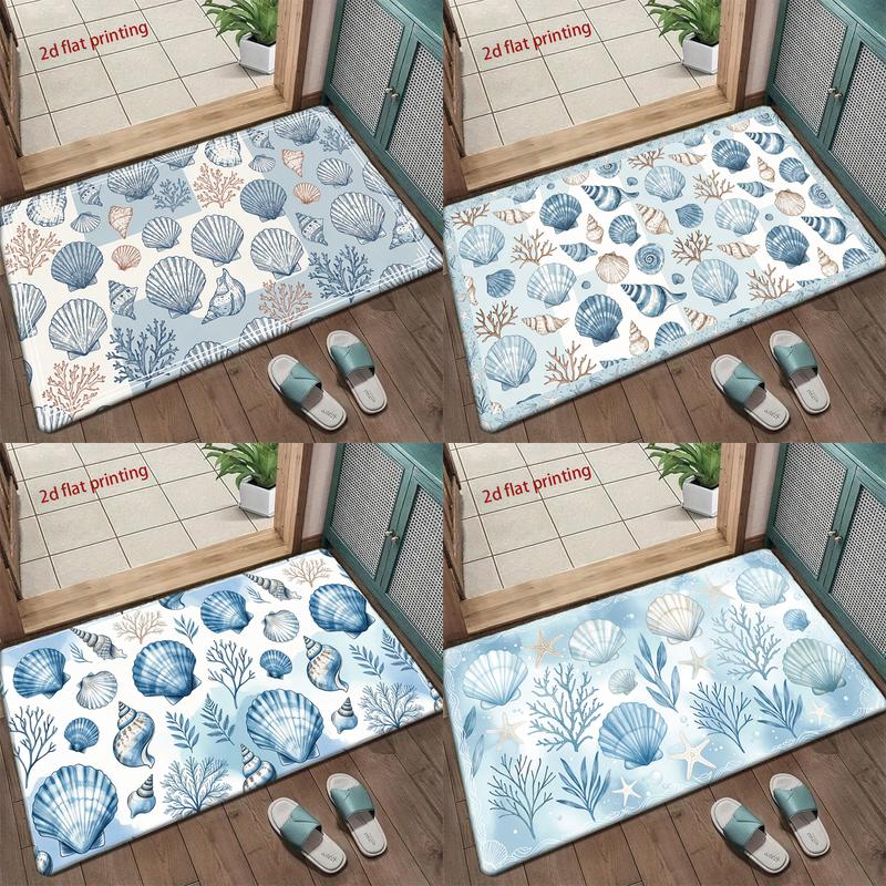 Sea Shell Pattern Mat Living Room Decoration Home Sofa Non-Slip Carpet Study Bedroom Tatami Children'S Soft Floor Mat