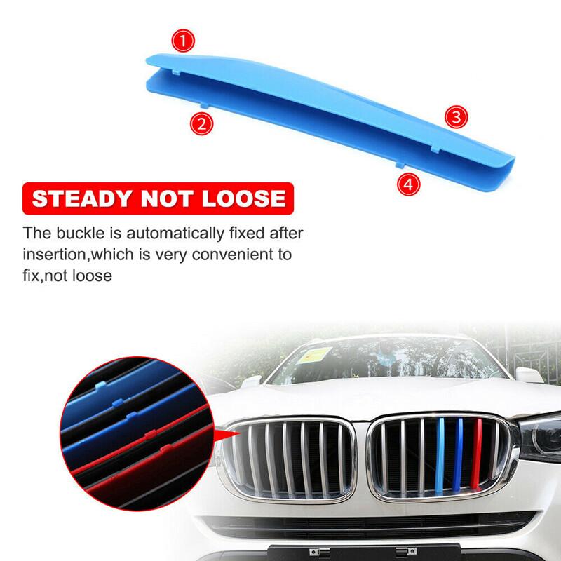 Front Grille Grill Cover Strips Clip Trim For BMW X1 E84 Accessories 2009-2015 B