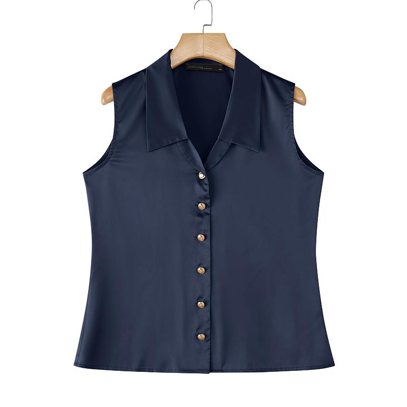 ZANZEA Women Casual Turn Down Collar Summer Sleeveless Vest Tops