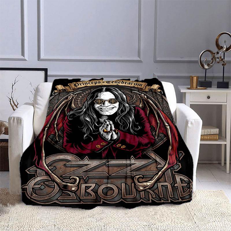 Ozzy osbourne printed blankets picnic blanket Warm Flannel blankets Soft and comfortable blanket bed linings Birthday Gift