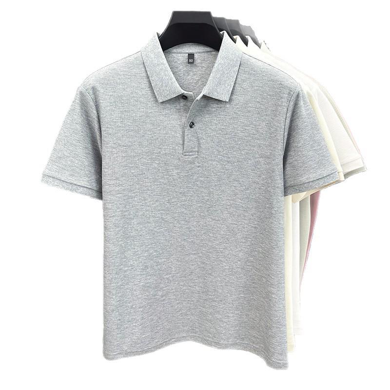 Men's Summer 2025 Pure Cotton Short Sleeve Lapel T-shirt