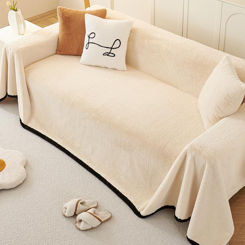 Plush Sofa Towel Autumn and Winter Non-Slip Seat Cushions Simple Modern Leather Sofa Cover Full Cover Cloth