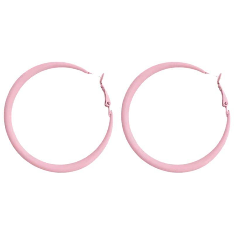 2024 Colorful High-End Hoop Earrings: Women's Summer Vacation Style, Seaside Dopamine Round Face Design