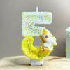 Unicorn Birthday Candles 0-9 Number Yellow Cake Candle Fashion Cartoon Anime Topper Party Cute Decoration