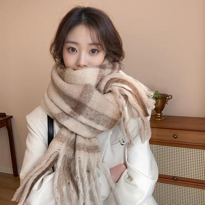 Damen Winter 2022 Koreanischer Stil Vielseitiger Warmer Schal - Hochwertig, Studentenfreundlich, Dick, Modisches Halstuch zum Kälteschutz