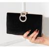 Elegant Solid Velvet Evening Clutch Rhinestone Decor Chain Handbag Luxury Formal Women Purse For Party Banquet