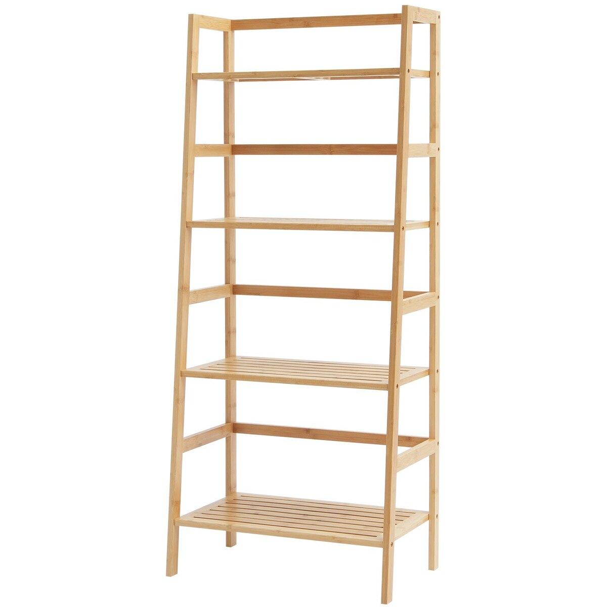 Bambus Bücherregal 4 Ebenen Bambus Leiter Bücherregal Trapezförmiges Lagerregal
