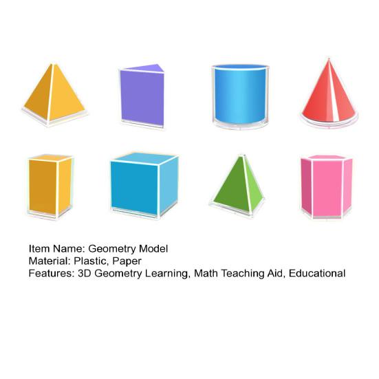 1 Set 3D Geometry Model Kit with 8/12/16/20 Solids Educational Perspective