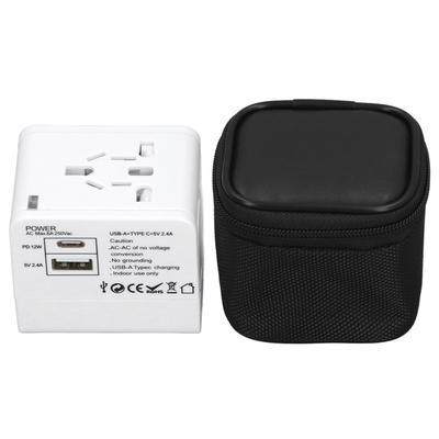 Universal Travel Power Adapter with USB A USB C Ports Safety Power Converter for Cell Phone Laptop