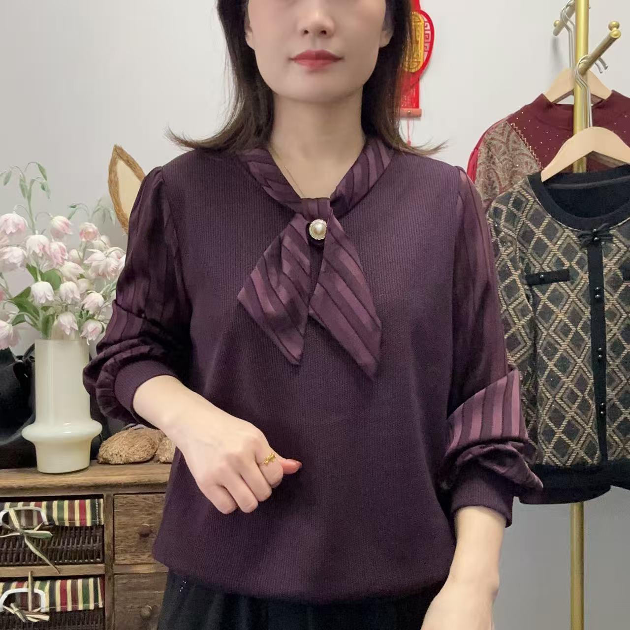 2026 Spring Korean Style Women s Patchwork Silk Scarf Tie-Up Knit Jacket 4XL